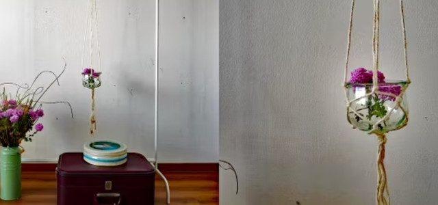 Blumenampel Makramee selber machen