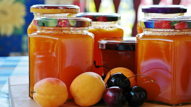 Fruit and berries can be preserved as jam