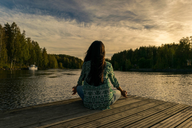 You can also meditate outdoors.