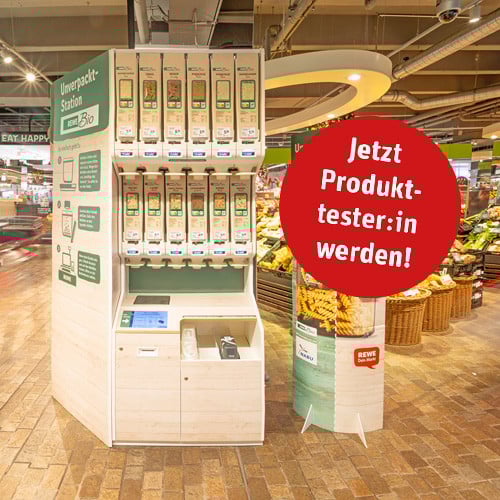 REWE Produkttest unverpackt stationen gutschein gewinnen