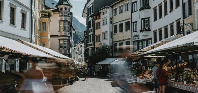 Wochenmarkt in Bozen in Südtirol