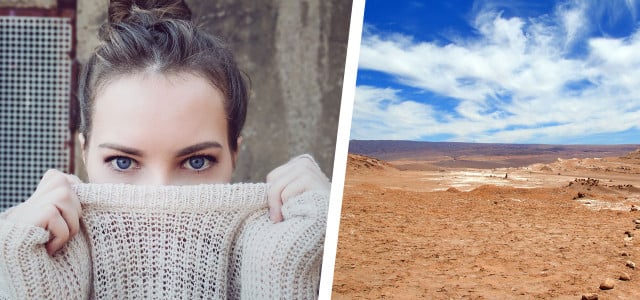 In dieser Wüste Atacama in Chile türmen sich gigantische Kleiderberge.