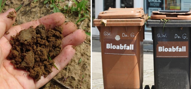 Kompost Erde Plastik Biomüll Biotonne