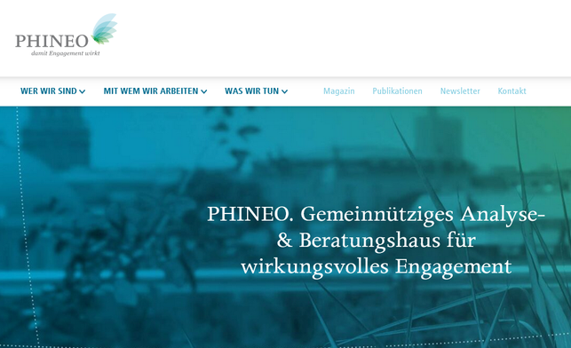 phineo-will-gemeinnuetzige-organisationen-im-deutsc-screenshot-phineoorg-220315_download Phineo will gemeinnützige Organisationen im deutschsprachigen Raum in ihrer Arbeit unterstützen.