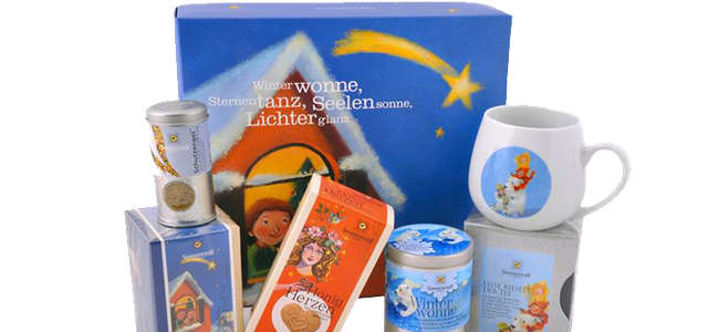 Sonnentor Leise rieselt der Tee - Weihnachtlicher Geschenkkarton