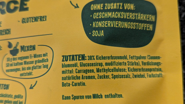 greenforce-ei-zutaten Die Zutatenliste von "Easy to mix Veganes Ei"
