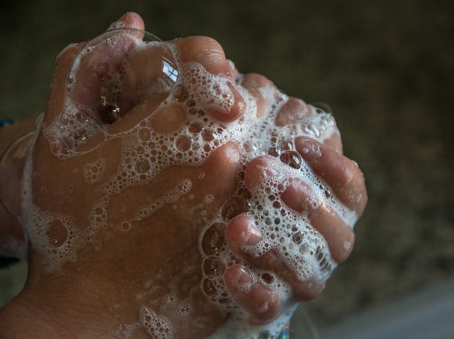 Regular hand washing protects against infection.