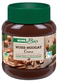 Die Rewe Bio Nuss-Nougat-Creme ist eine recht günstige Nutella-Alternative. Die Rewe Bio Nuss-Nougat-Creme ist eine recht günstige Nutella-Alternative.