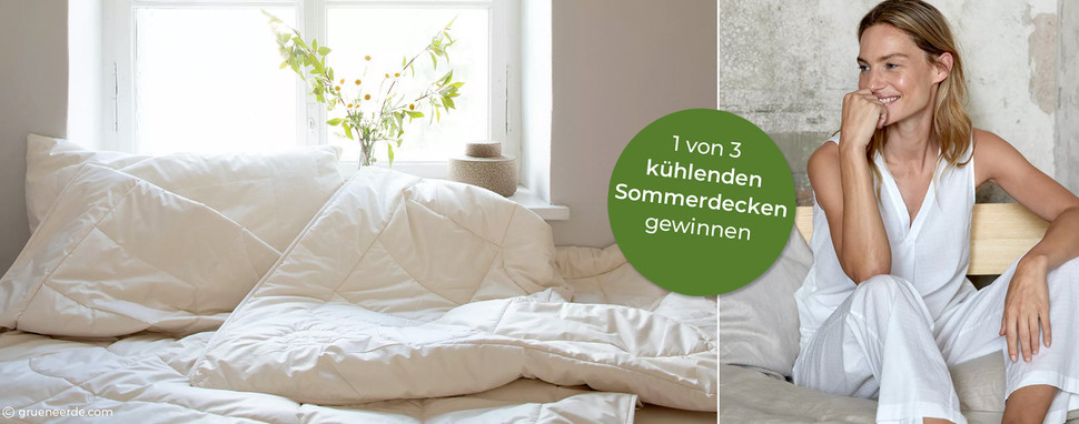 Grüne Erde Gewinnspiel, heiße Tage, kühlende Decke, hitze