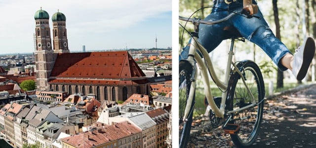 Fahrradfahren in der Großstadt München