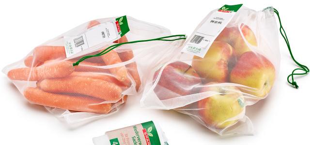 Plastik Supermarkt Spar Gemüsenetz, Obst