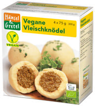 Hänsel & Gretel vegane Vleischknödel Bio-Fertiggerichte für die Mikrowelle gibt es heute ebenso vielfältig wie konventionelle