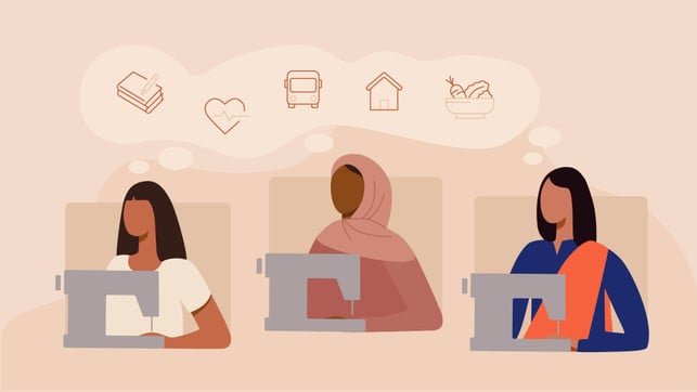 GK_Utopia_Listicle_Illustrationen_4 Textilarbeiter:innen Textilindustrie Frauenrechte Mode