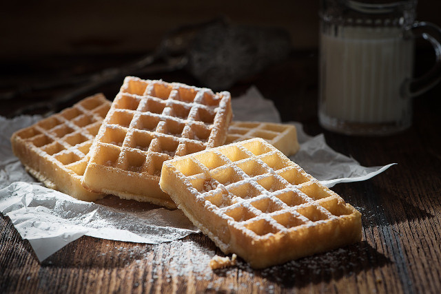 Waffles are a comfort food that will get you started in a good mood. 