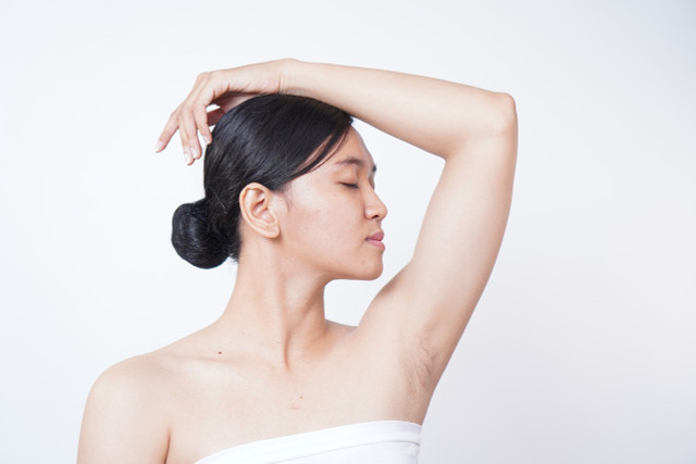 After showering with just water, you can use a perfume-free deodorant stick.