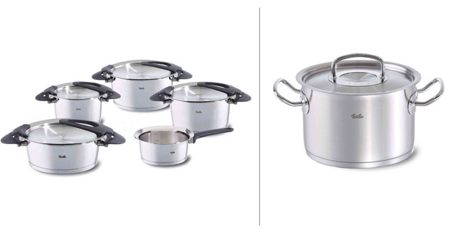 kochtoepfe-fissler-intensa-topfset-original-profi-kochtopf-fissler-210713-1280x720-1 Fissler bietet ein fünfteiliges Topfset oder einzelne Töpfe an.