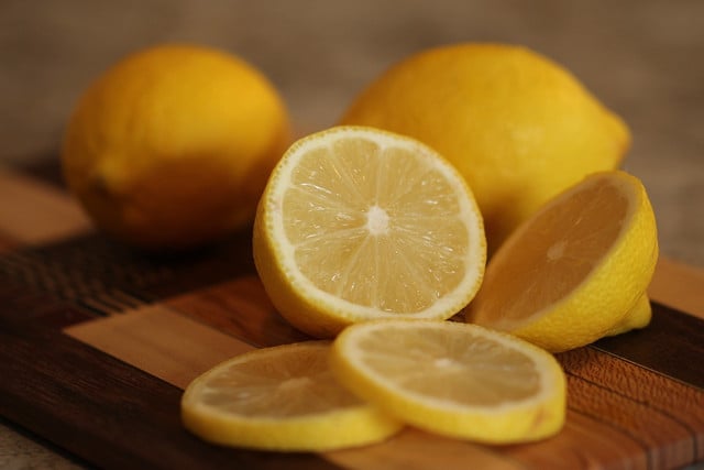 The acidity of the lemon can help against yellow toenails.