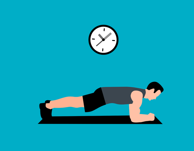 Beim Planking bildet der Körper eine gerade Linie. Beim Planking bildet der Körper eine gerade Linie.