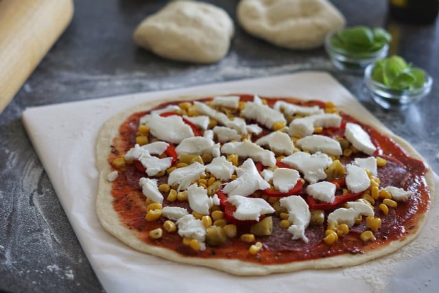 You can top the Jamie Oliver pizza dough according to your taste.