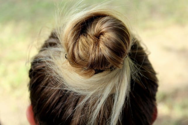 A bun can also protect your hair from the sun. 