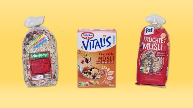fruechtemuesli-oekotest-marken-250324 Seitenbacher, Dr. Oetker, Rewe: Früchtemüsli bei Öko-Test