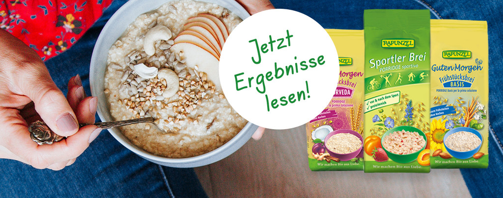 Ergebnisse des Produkttests mit Rapunzel – Frühstücksbrei, ein gesundes Frühstück