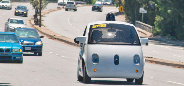 Google Self-Driving Car Das Google Self-Driving Car im Verkehr (Foto: Google)
