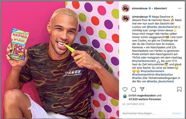 SimonDesue_Instagram_Haribo_2019_10 Foodwatch, Influencer, Haribo