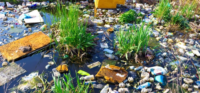 Plastik Müll Fluss