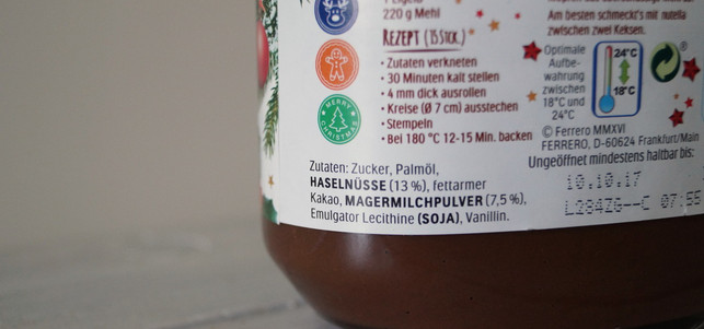 inhaltsstoffe-zutatenliste_u_jw_161118_1280x600 Die Allergene Haselnüsse, Magermilchpulver und Soja müssen gekennzeichnet werden. Anleitung: Lebensmittel-Zutatenliste richtig lesen…