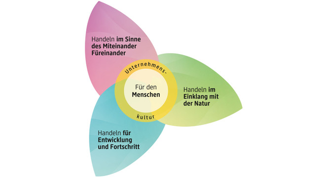 Das Windrad der Zukunftsfähigkeit von dm bietet Orientierung im Unternehmen. Das Windrad der Zukunftsfähigkeit von dm bietet Orientierung im Unternehmen.