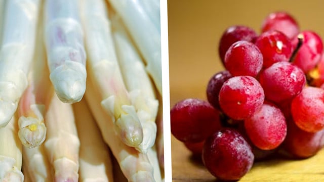 Spargel und Trauben: im Juli nicht essen