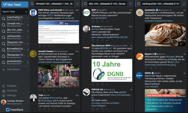 Tweetdeck als Twitter-Tool für social listening Tweetdeck als Twitter-Tool für Social Listening