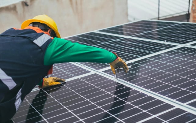 Eine Solaranlage auf dem Dach Eine Solaranlage auf dem Dach