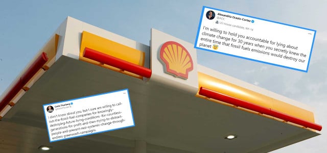 Shell, Twitter, Greta Thunberg, Alexandria Ocasio-Cortez
