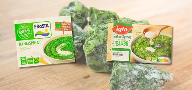 Rahmspinat von Frosta und Iglo bei Öko-Test