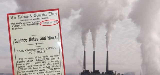 Dieser Zeitungsartikel warnte bereits 1912 vorm Klimawandel.