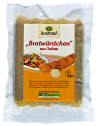 Seitan Alnatura vegetarische Wurst Würstchen Bratwurst Bratwürstchen Bratwürstchen aus Seitan