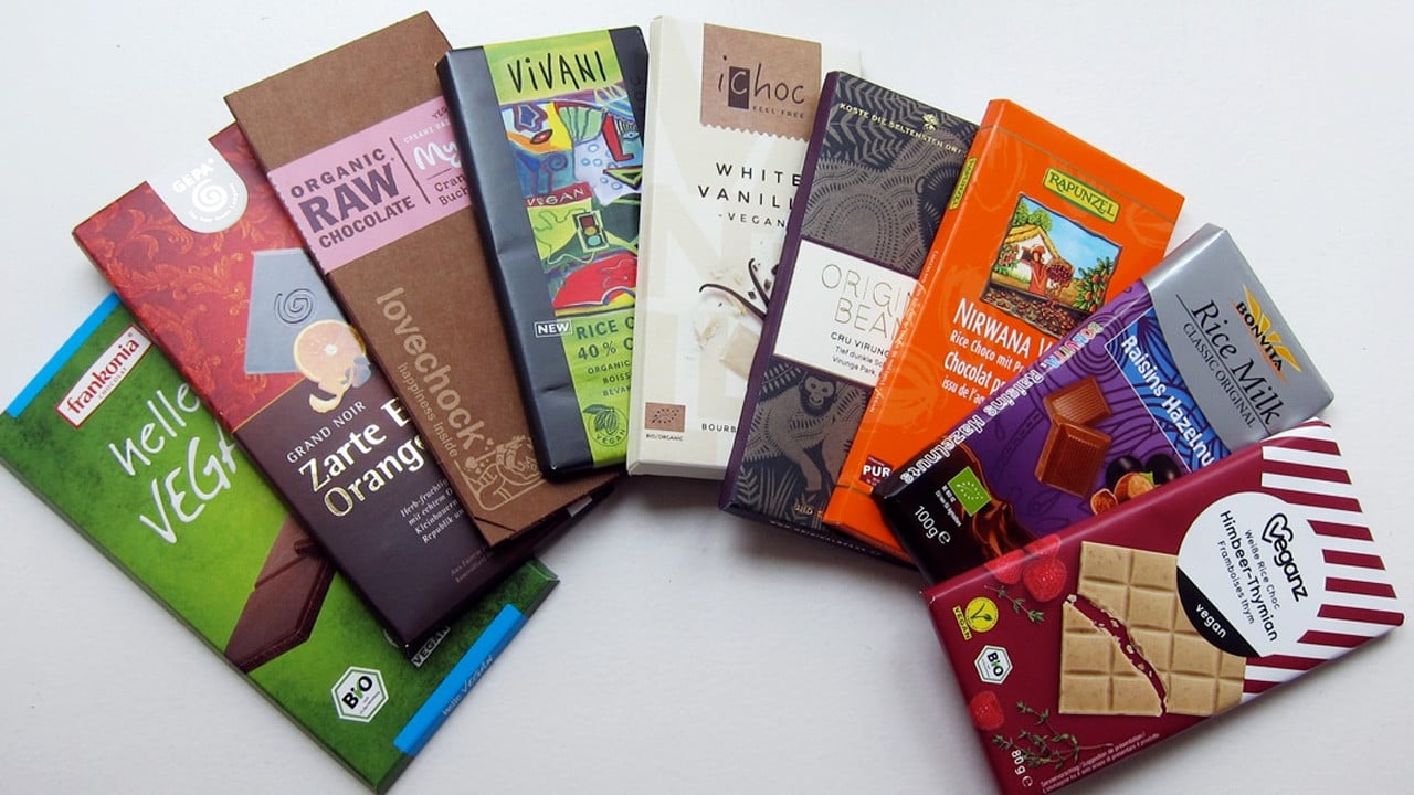 Vegane Schokolade für Weihnachten 30 Teile Glutenfrei Ohne Milch und Palmöl 960g 