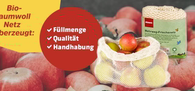 Produkttest Ergebnis Mehrweg Frischenetz aus Bio-Baumwolle