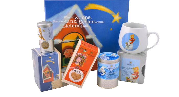 Sonnentor Leise rieselt der Tee - Weihnachtlicher Geschenkkarton