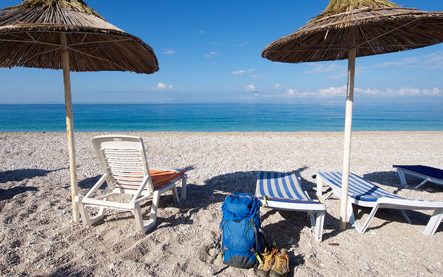 Am Stand von Dhermi in Albanien Am Stand von Dhermi in Albanien