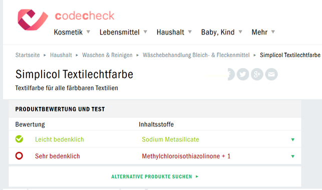 simplicol-textilfarbe-inhaltsstoffe-sehr-bedenkl-screenshot-codecheck-180823_download Simplicol Textilfarbe: Inhaltsstoffe "sehr bedenklich"