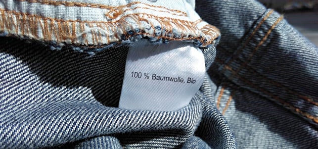 100 % Bio Baumwolle Bio-Baumwolle, zum Beispiel in Bio-Jeans