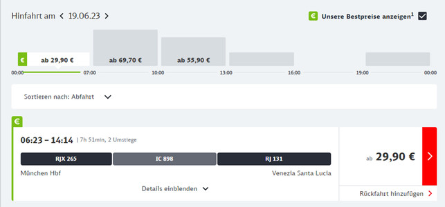 Für 30 Euro mit der Bahn ans Mittelmeer: So geht's Bahn Venedig