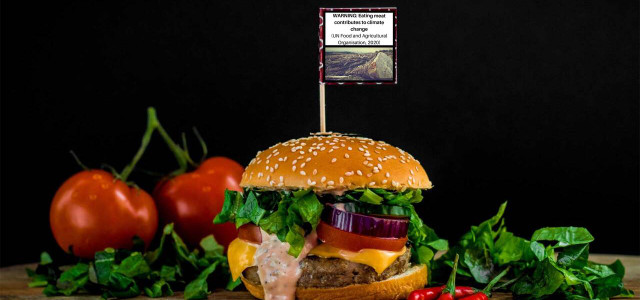Fleisch Warnung Label Burger