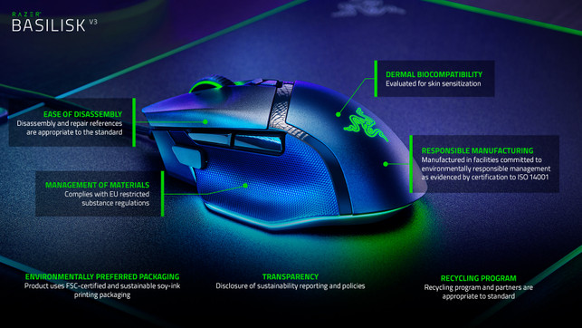 Nachhaltige Hardeware razer gaming maus- Nachhaltige Hardware - Razer ist das weltweit erste Unternehmen, das ECOLOGO-zertifizierte Gaming-Mäuse anbietet.