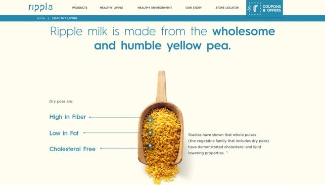 Erbsenmilch ripple milk Erbsenmilch Ripple Milk aus gelben Erbsen