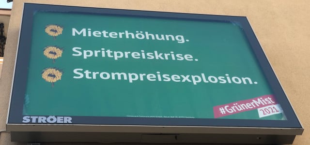Schmutzkampagne gegen die Grünen von AfD-Sympathisant:innen.
