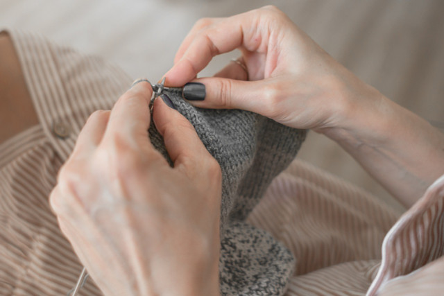 Knitting is a relaxing and non-electric activity.